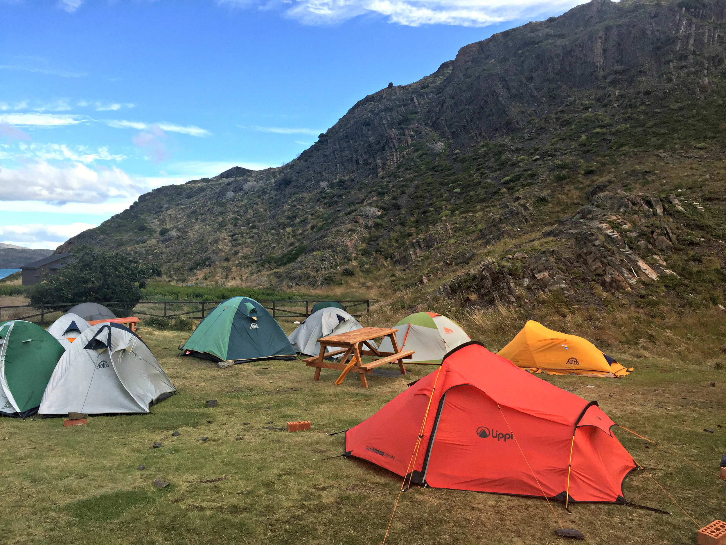 The Paine Grande campsite - by far the windiest one we stayed at! We ended up sleeping with bricks in side and outside of the tent so it wouldn't blow away in the night.