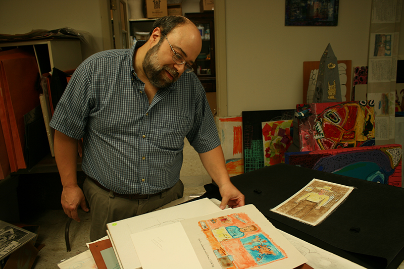 Frank Tumino with the work of Charles Beinhoff