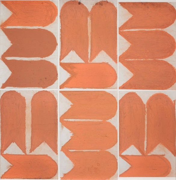 Salmon Carrots , oil pastel on paper, 2010