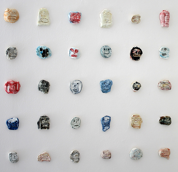 Installation view of ceramic pieces