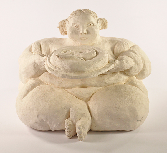 Not titled (woman with snake) , ceramic, 260mm x 170mm x 230mm