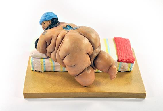 Bare Butt in a Beanie , modeling material, 13 x 21 x 15.5cm