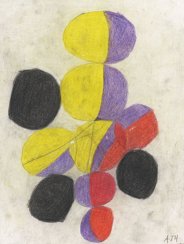 Andrew Hostick, Leon Polk Smith: A Constellation with Works on Paper , graphite/colored pencil on mat board,