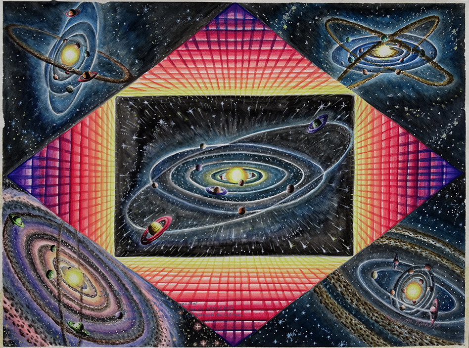 The Planets , watercolor on paper, 17.25" x 23.5”, 2009