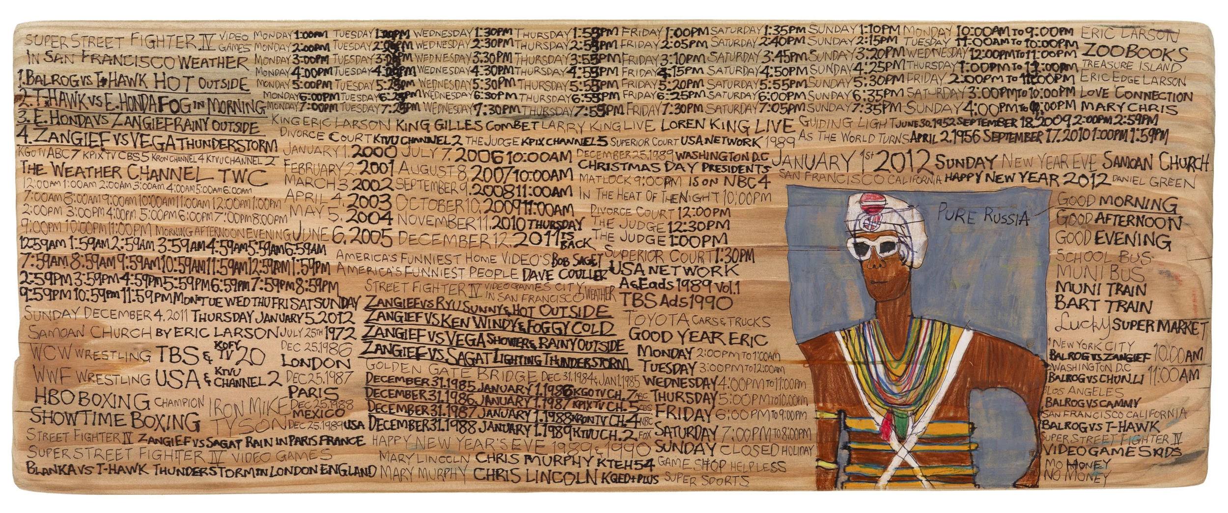 Daniel Green, Pure Russia , 2011, Mixed media on wood, 9 x 23 x 3.5 inches
