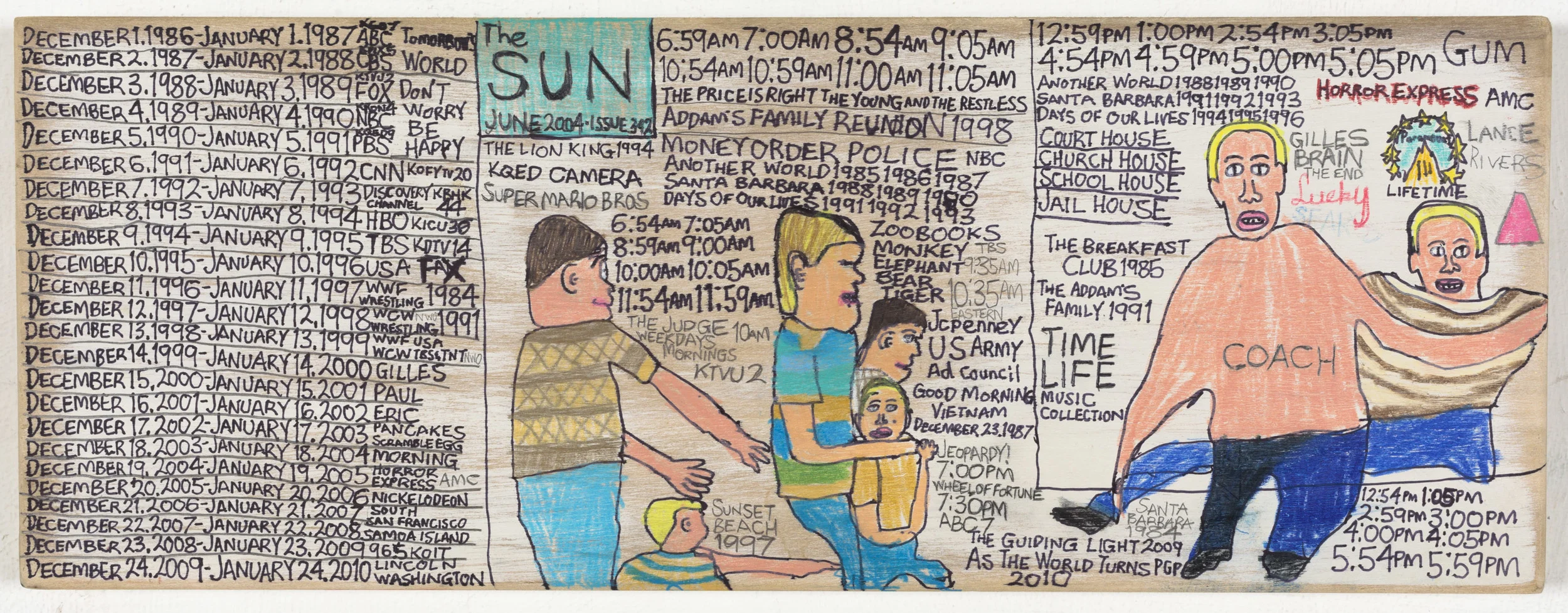 Daniel Green, The Sun , 2015, mixed media on wood, 6 x 16.5 x 1 inch
