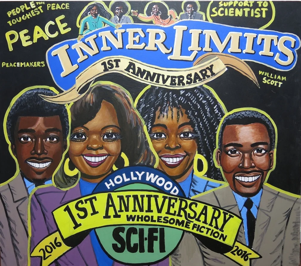Inner Limits to the Future of Hollywood of the Real Science Fiction Movies , acrylic on canvas, 48" x 54", 2013