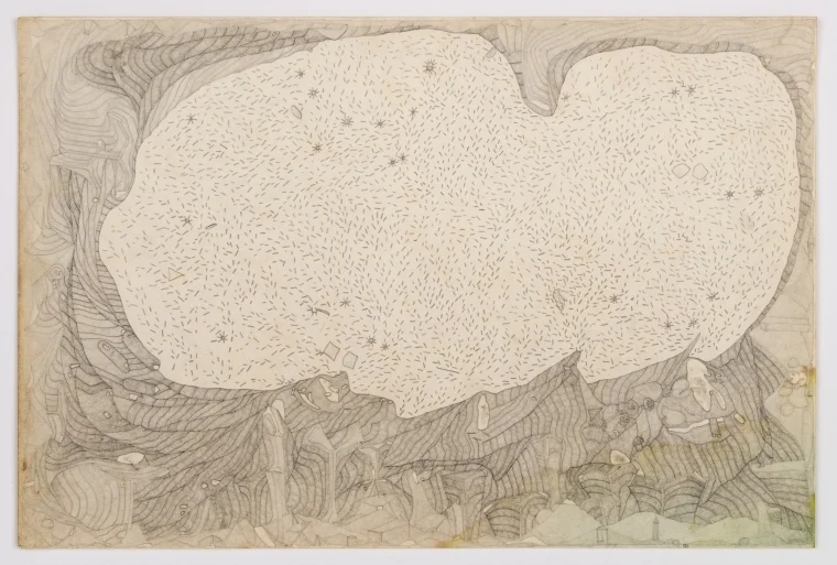 Untitled, n.d., graphite on paper, 12 x 18 inches, courtesy Andrew Edlin Gallery