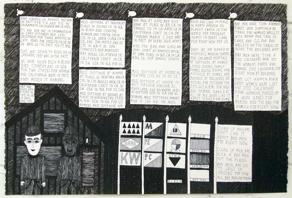 William Tyler, Untitled , 2012, ink on paper, 15" x 22", image courtesy Creative Growth 
