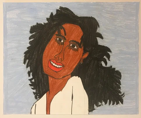Bryron Smith, Diana Ross , 2017, Graphite and colored pencil on paper, 14" x 17"