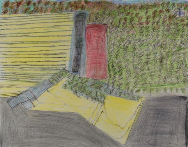 Lee Draus, Open Door , 2016, graphite and colored pencil on paper