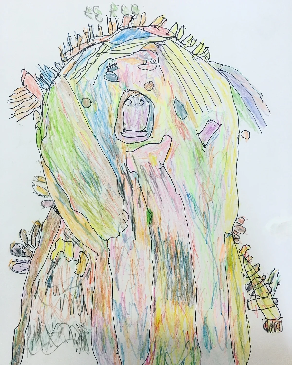 Untitled (Mermaid) , 2017, ballpoint pen, graphite and colored pencil on paper, 9” x 12”