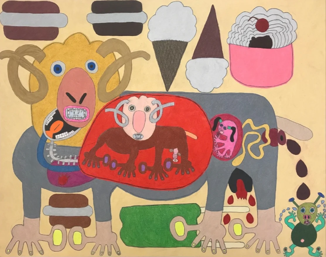 La Lengua Connection , 2018, graphite and colored pencil on paper, 19 × 24 inches, all images courtesy of LAND