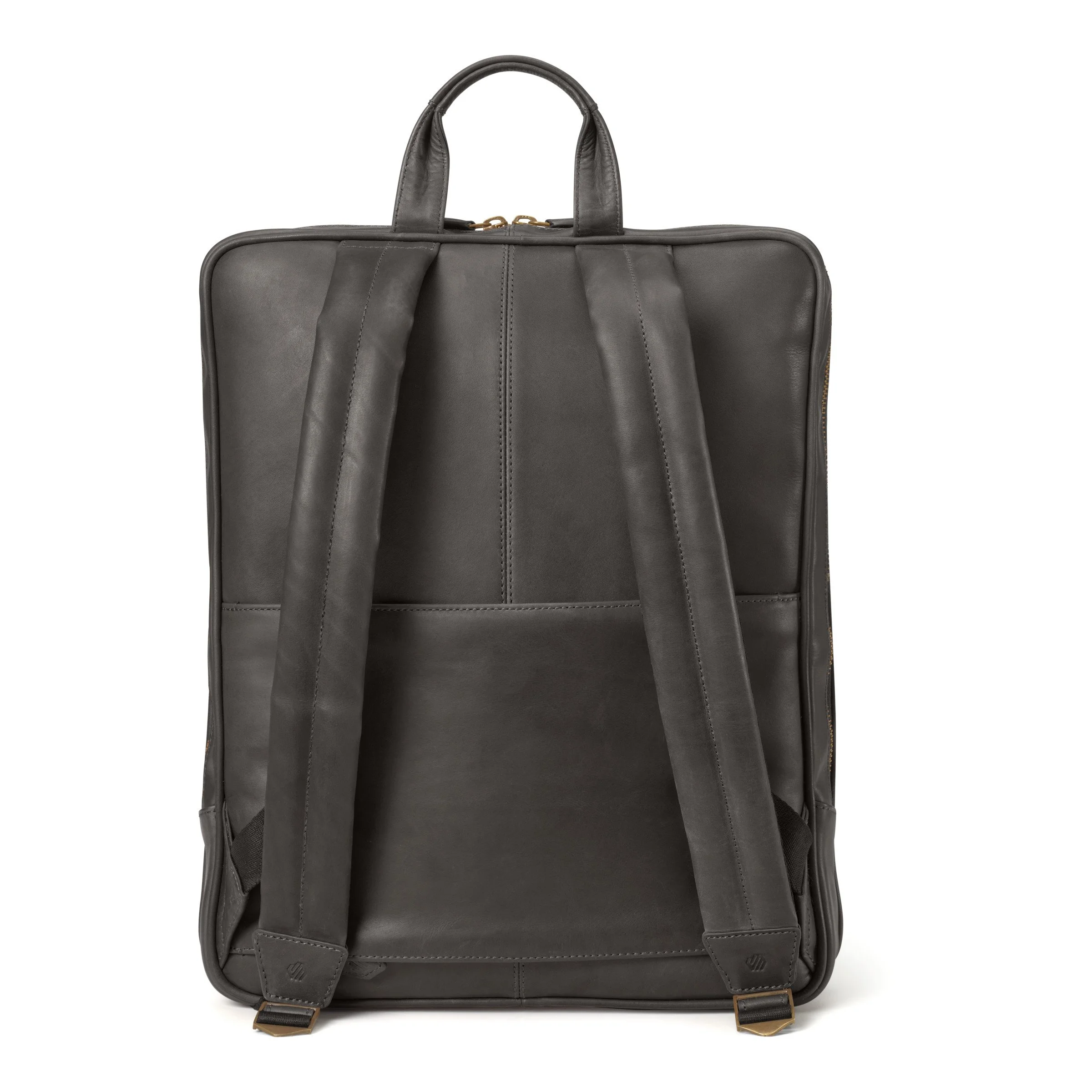 J&M Rhodes Commuter Backpack Black Full Grain Leather