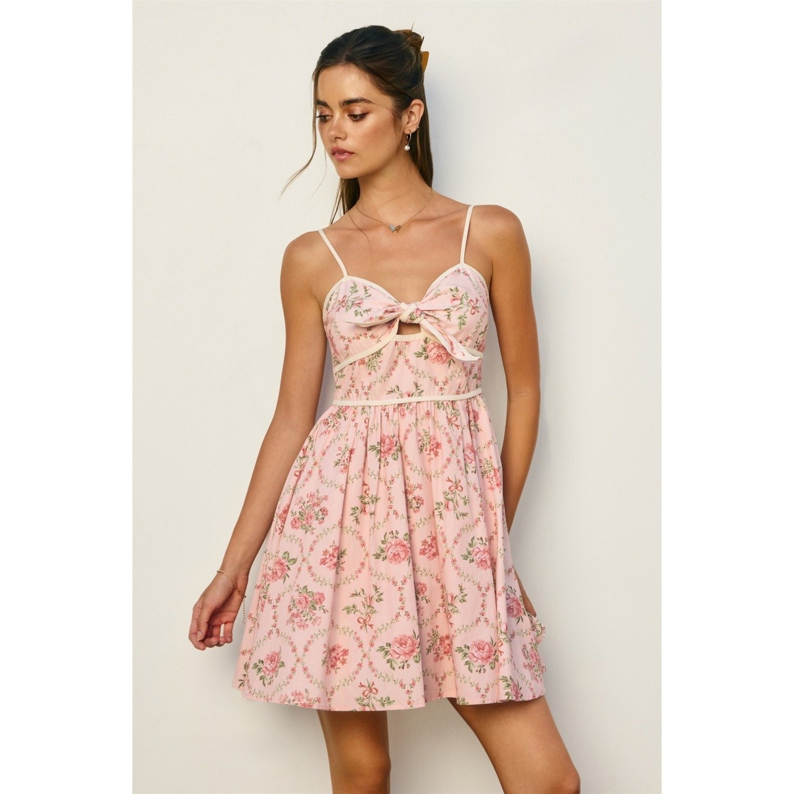 Romantic Garden Mini Sundress Pink