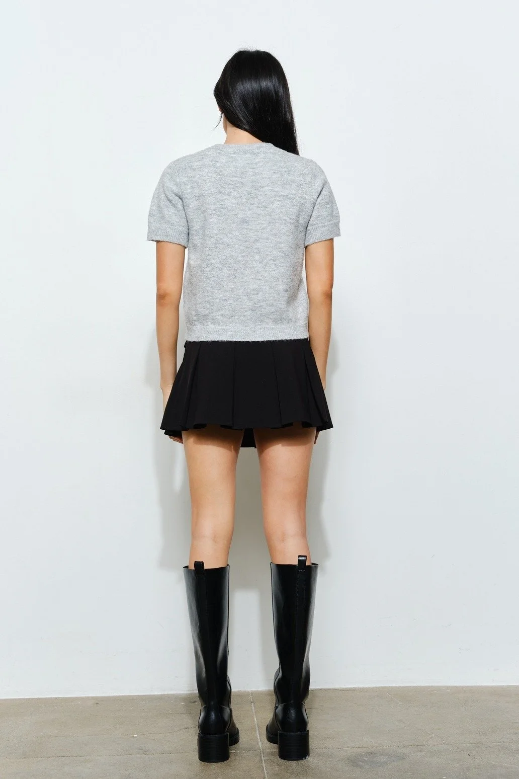 Adri Knit Tee Heather Gray