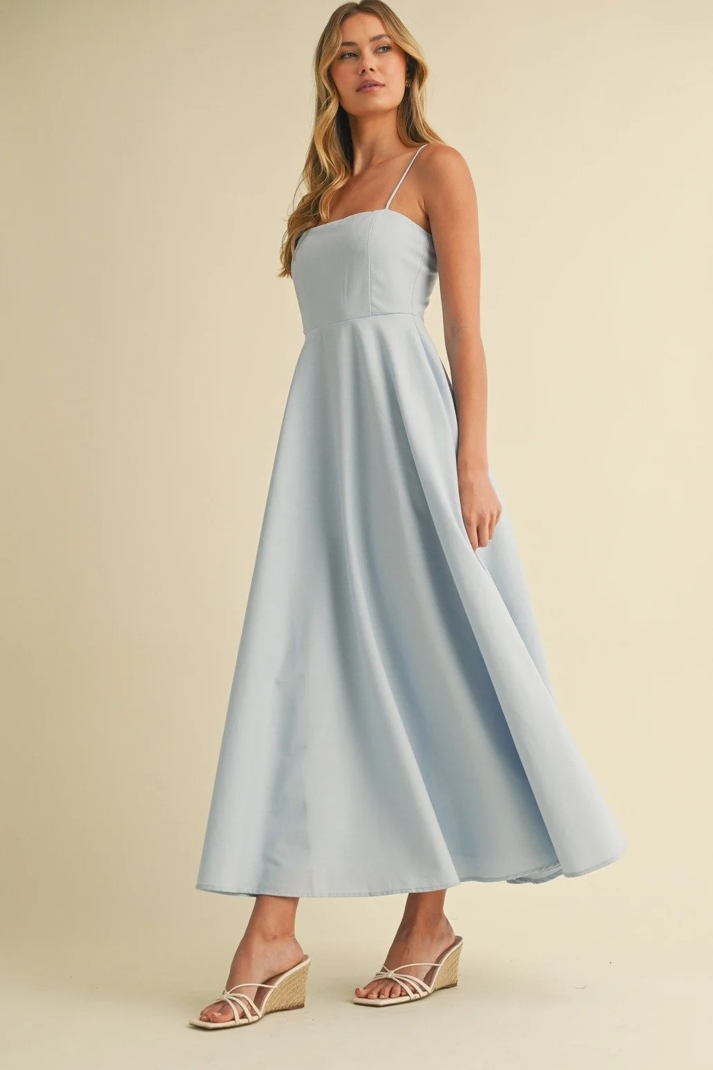 Linen A-line Maxi Dress Light Blue Byron & Barclay Linen A-line Maxi Dress Light Blue Byron & Barclay