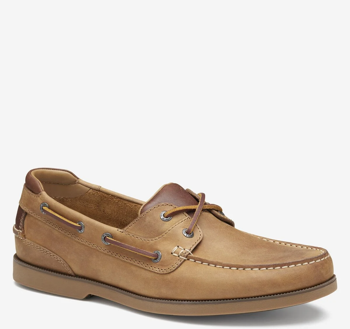Johnston & Murphy Ventura Boat Shoe - Tan Full Grain Leather | Men's Slip-On