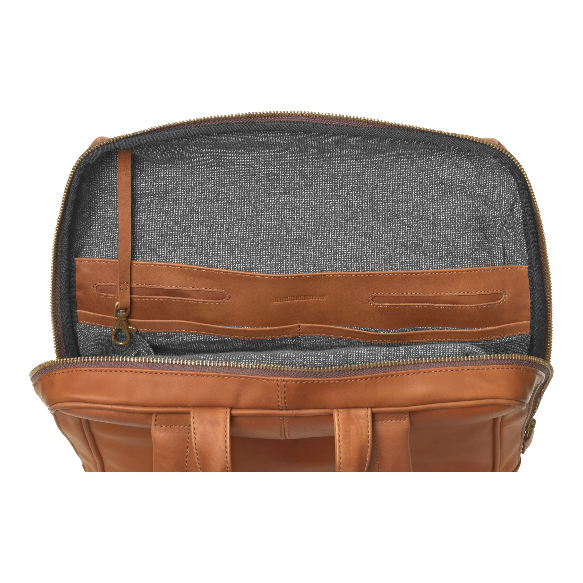 J&M Rhodes Commuter Backpack Tan Full Grain Leather