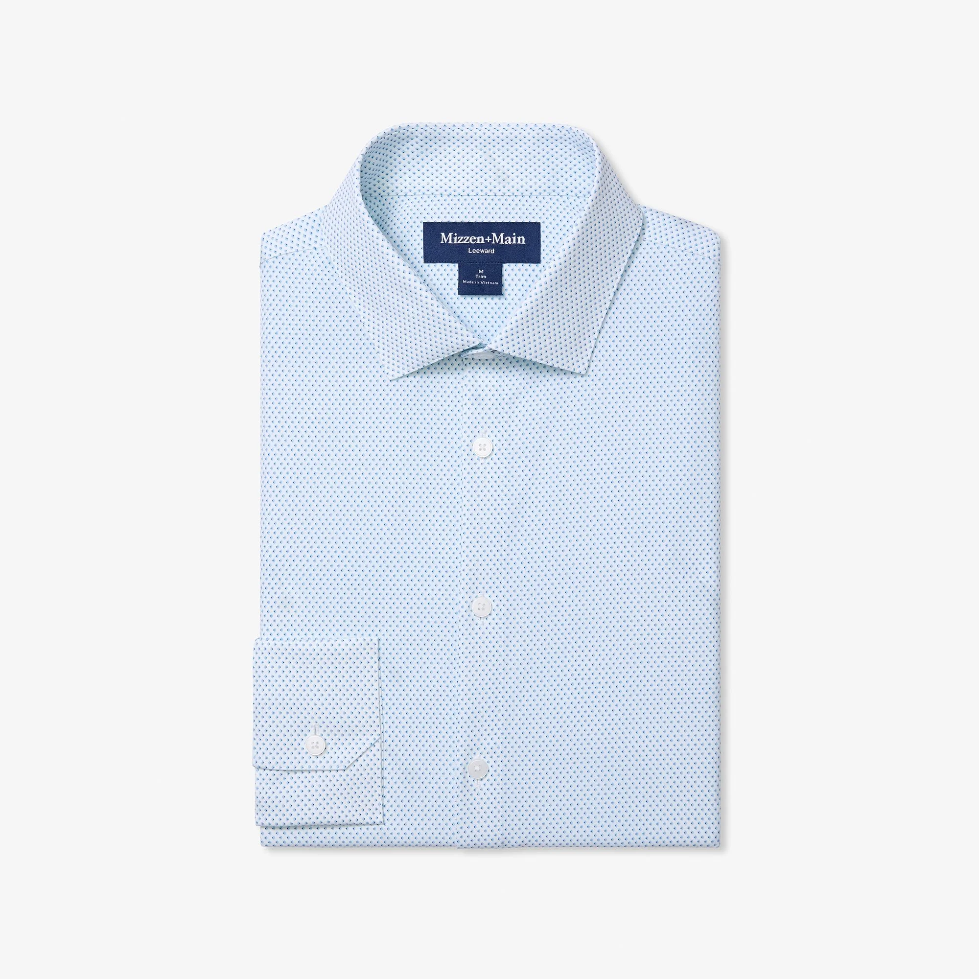 Mizzen and Main - Leeward Dress Shirt - Skyline Blue Diamond Shadow - 1.jpg