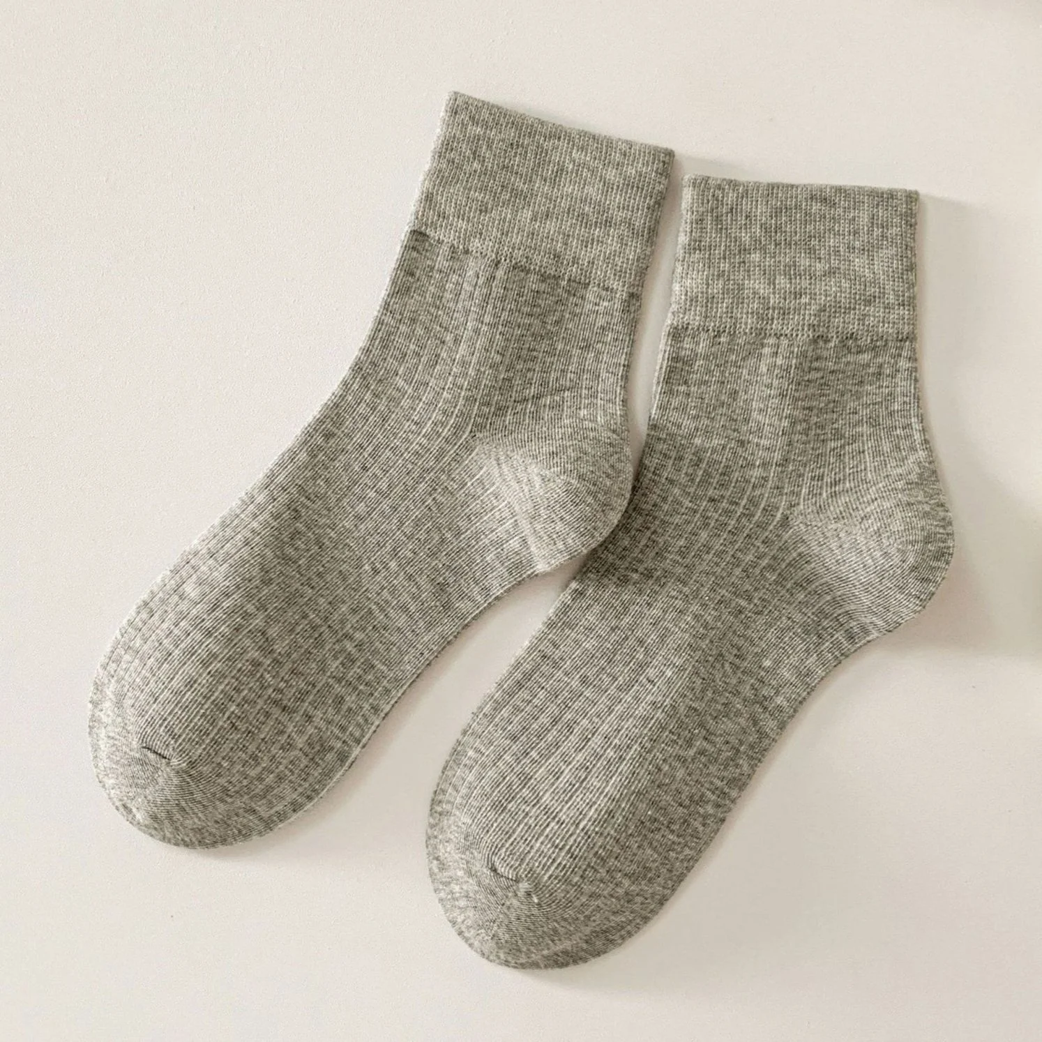 Ribbed Ankle Socks Heather