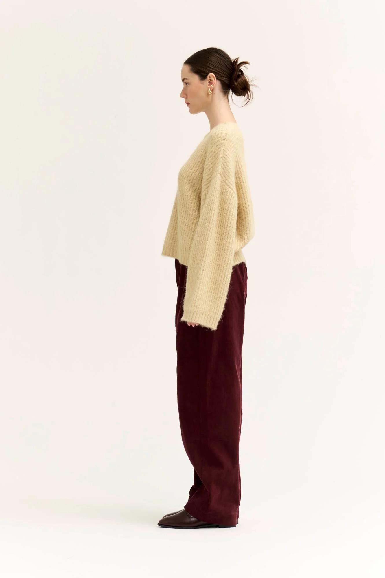 Loose Fit Fuzzy Yarn Sweater Butter