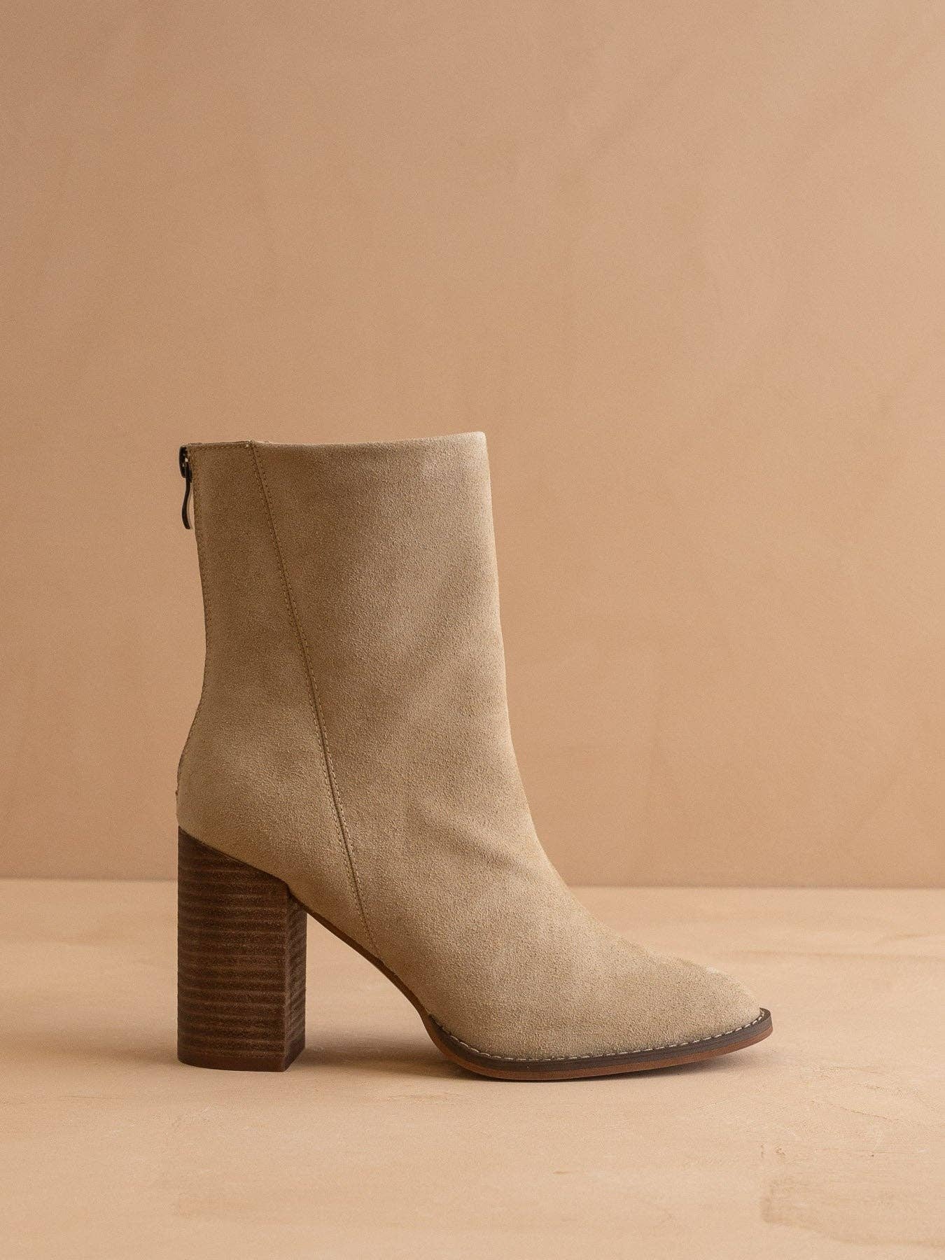 The Maxine Boot Khaki Suede