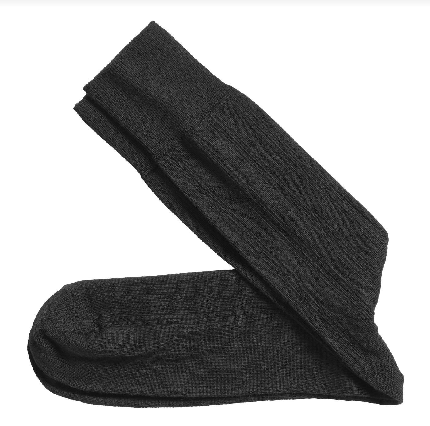 J&M Wool Ribbed Socks Black