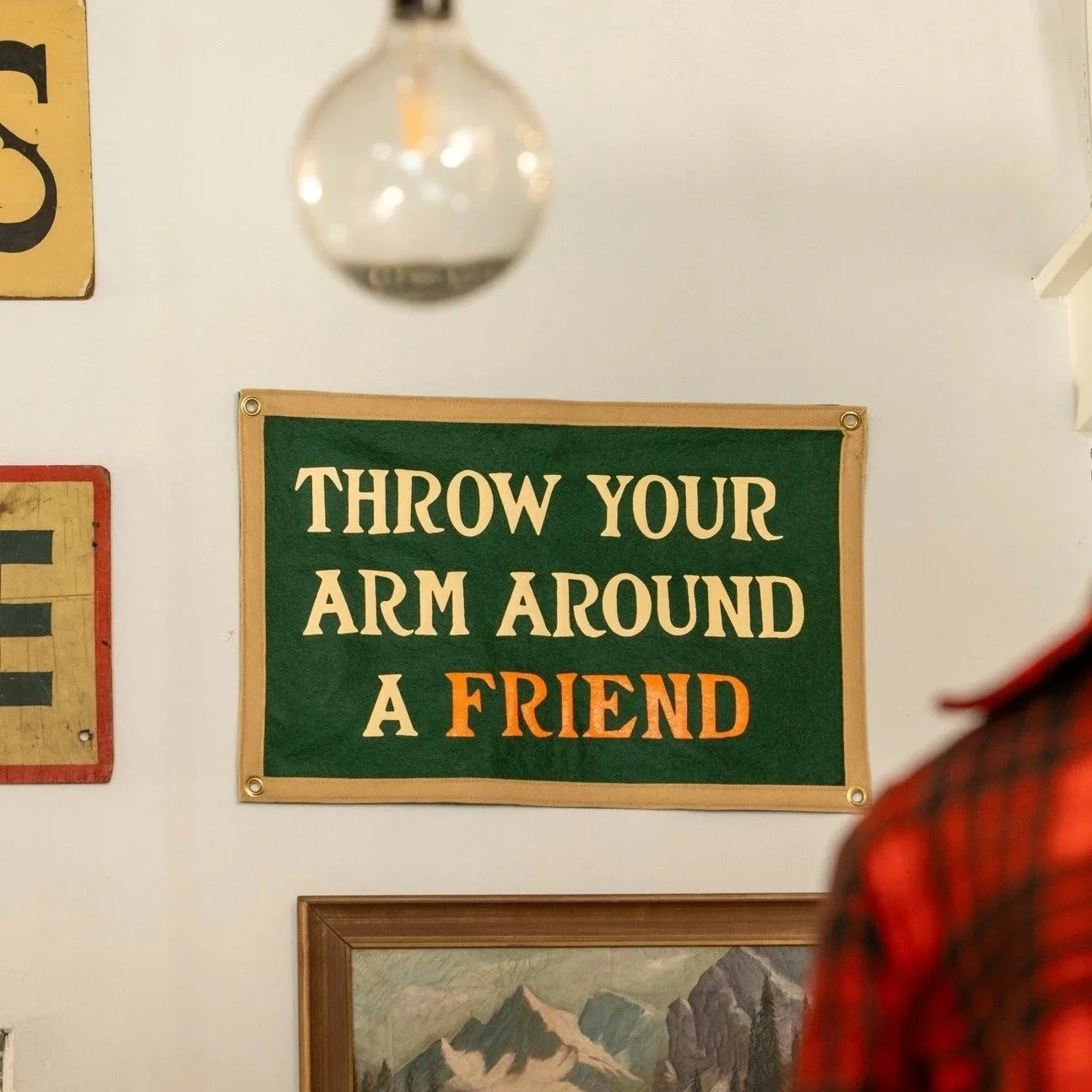 Throw Your Arm Around A Friend Camp Flag