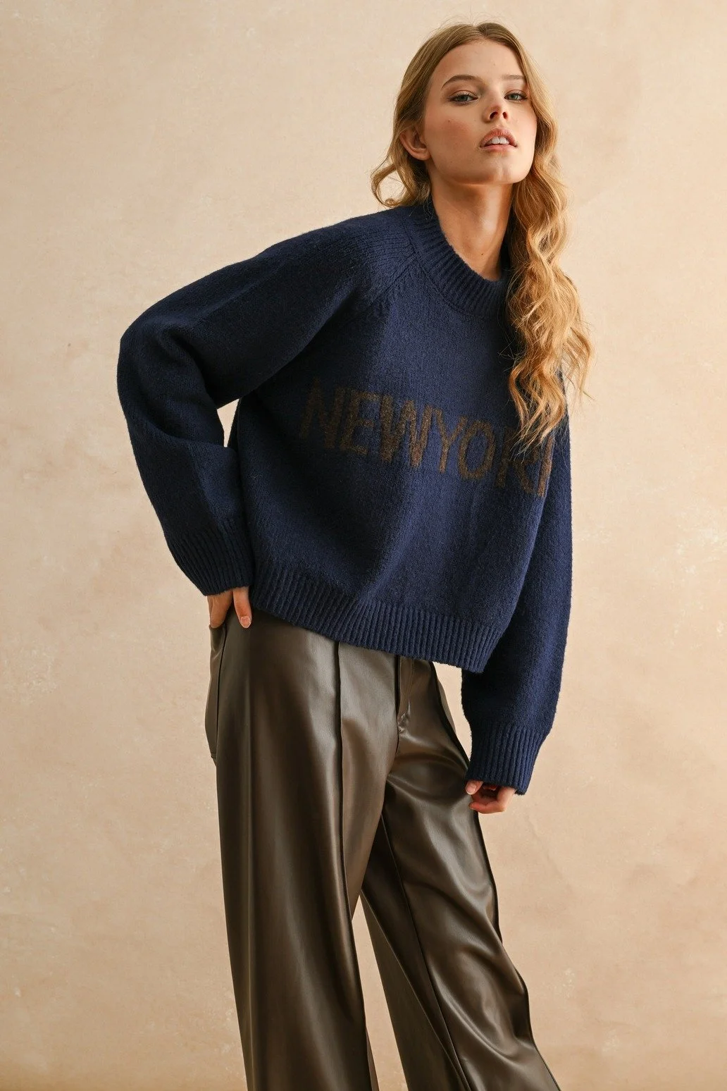 New York Knit Sweater Navy