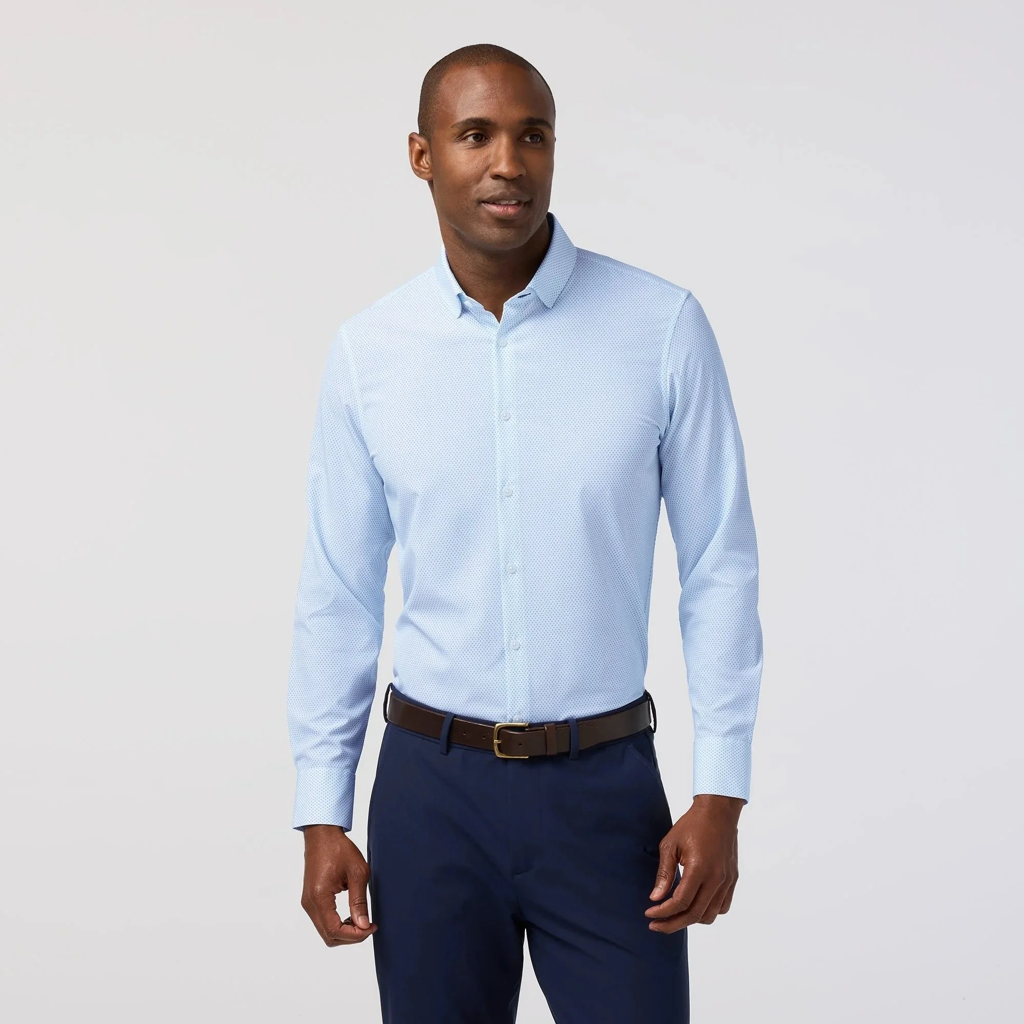 Mizzen + Main Leeward Dress Shirt Skyline Blue Diamond Shadow
