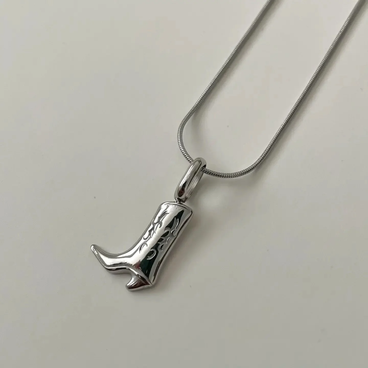 Silver Boot Necklace