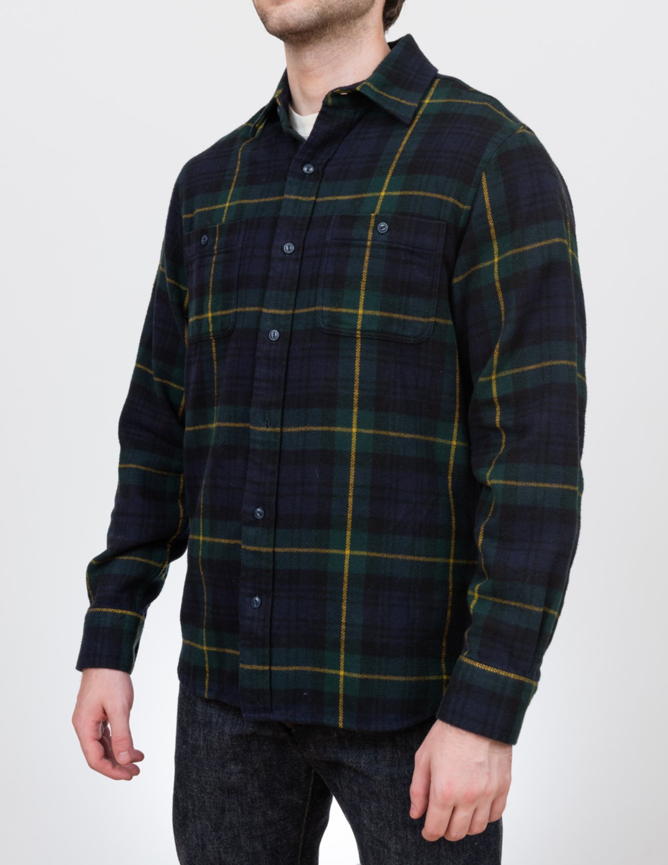 Schott Plaid Cotton Flannel Black Watch