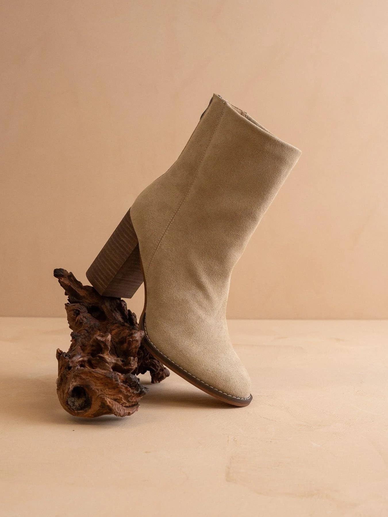 The Maxine Boot Khaki Suede