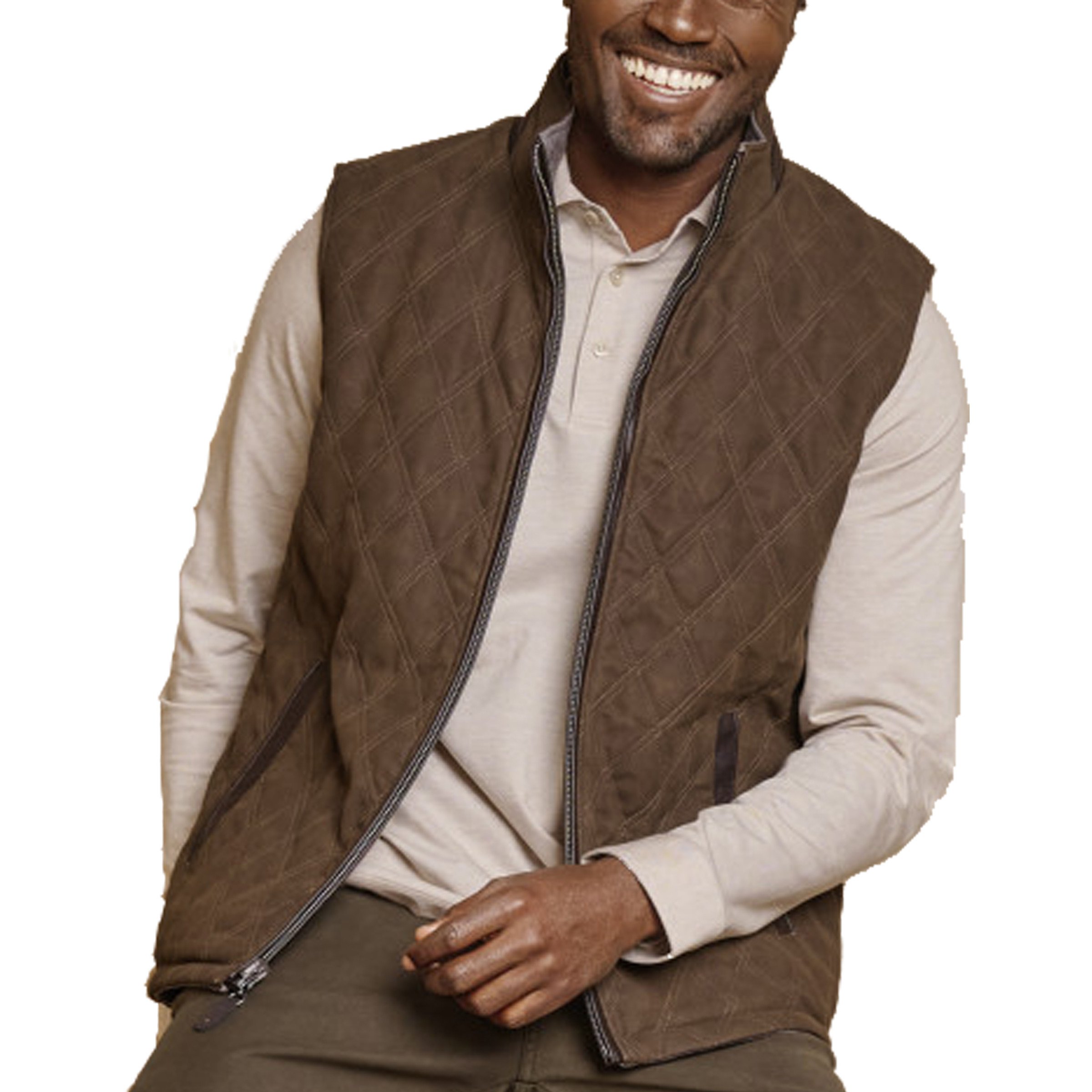 Johnston & Murphy Upton Reversible Vest Light Brown/Brown Plaid