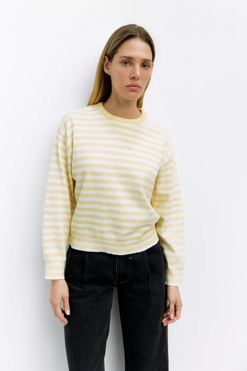 The Kinsley Sweater Yellow & Ivory Stripe
