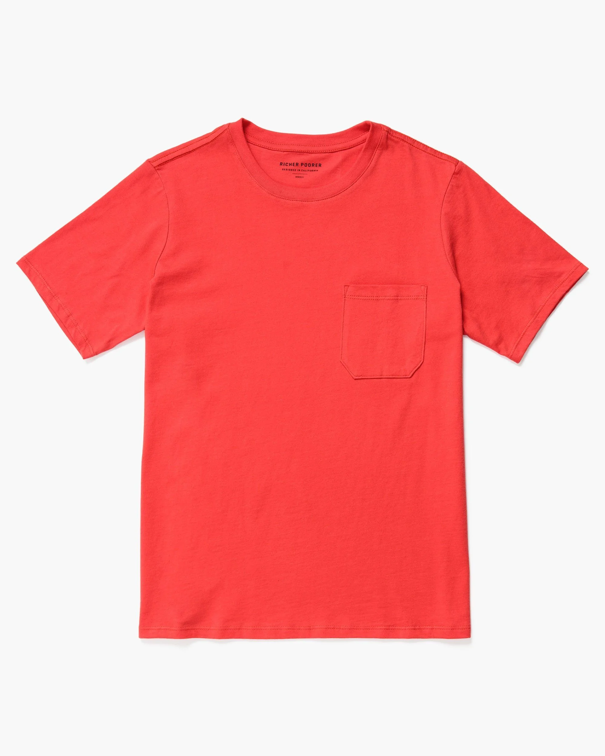 Richer Poorer Crew Pocket Tee Red