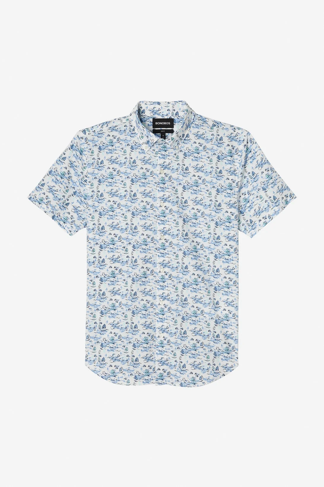 Bonobos Riviera Short Sleeve Blue and White Sailing