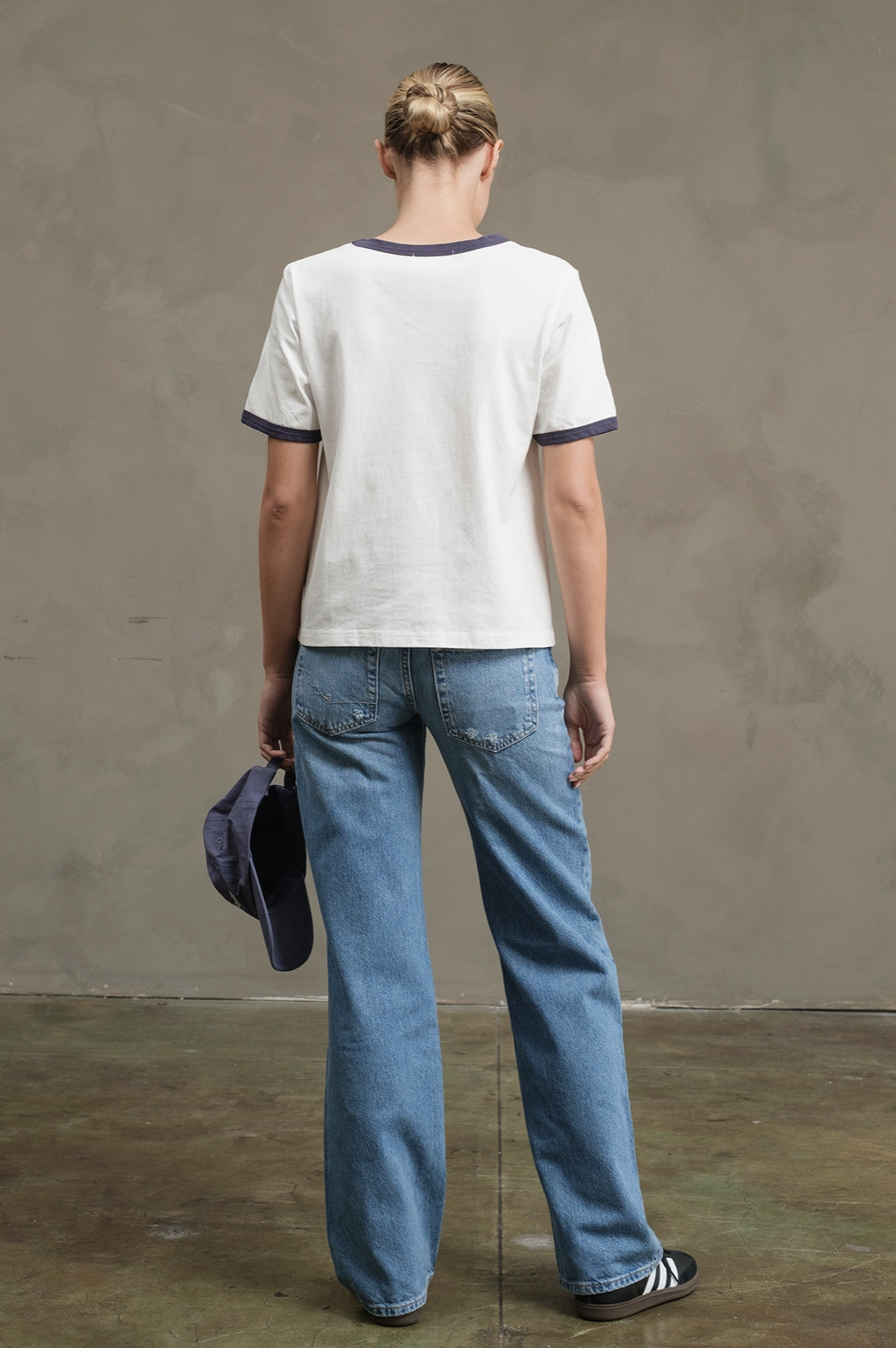 Bonjour Ringer Tee White/Navy