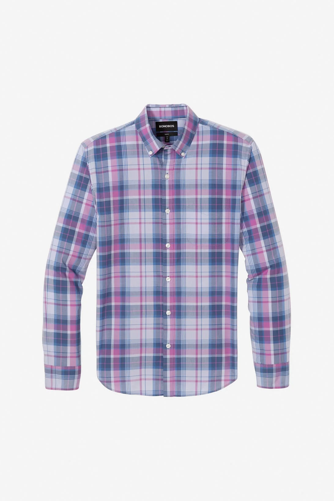 Bonobos Lightweight Button-Down Shirt Purple Pascle Plaid