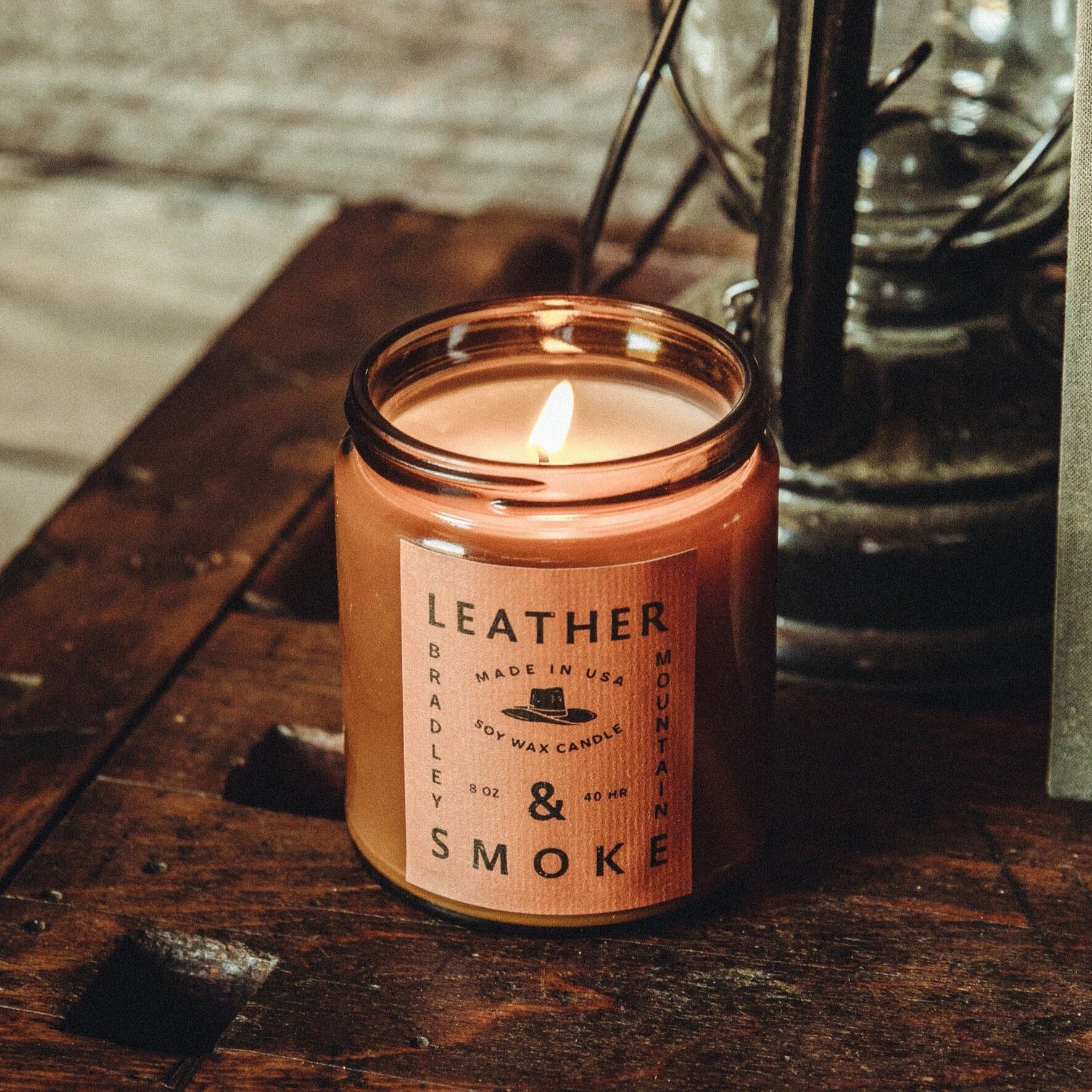 Bradley Mountain Leather & Smoke Candle
