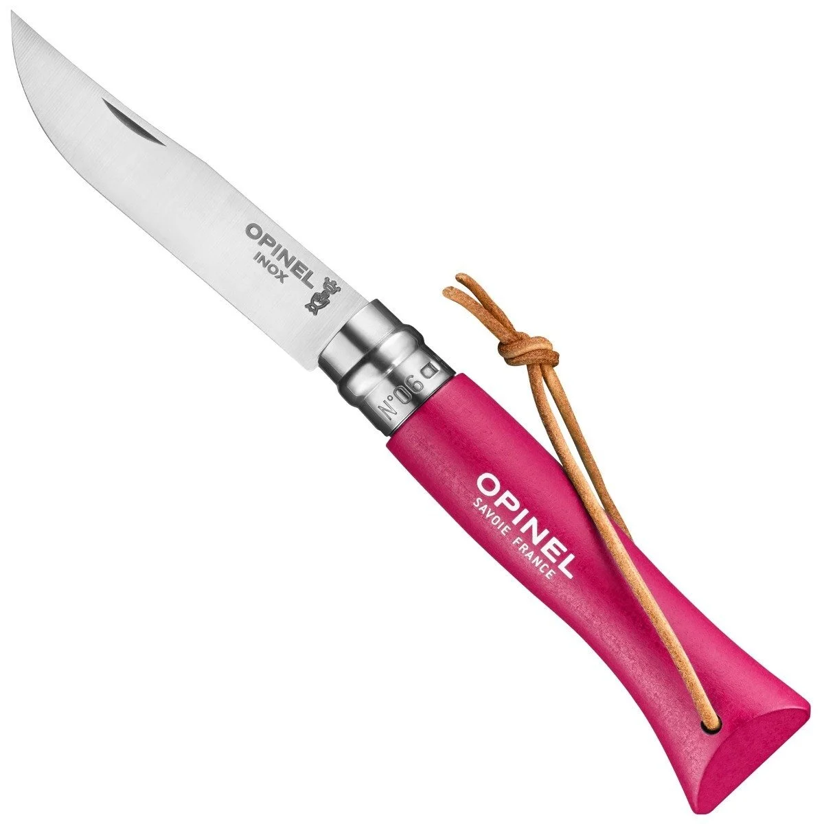 Opinel No.06 Stainless Steel Folding Knife Raspberry