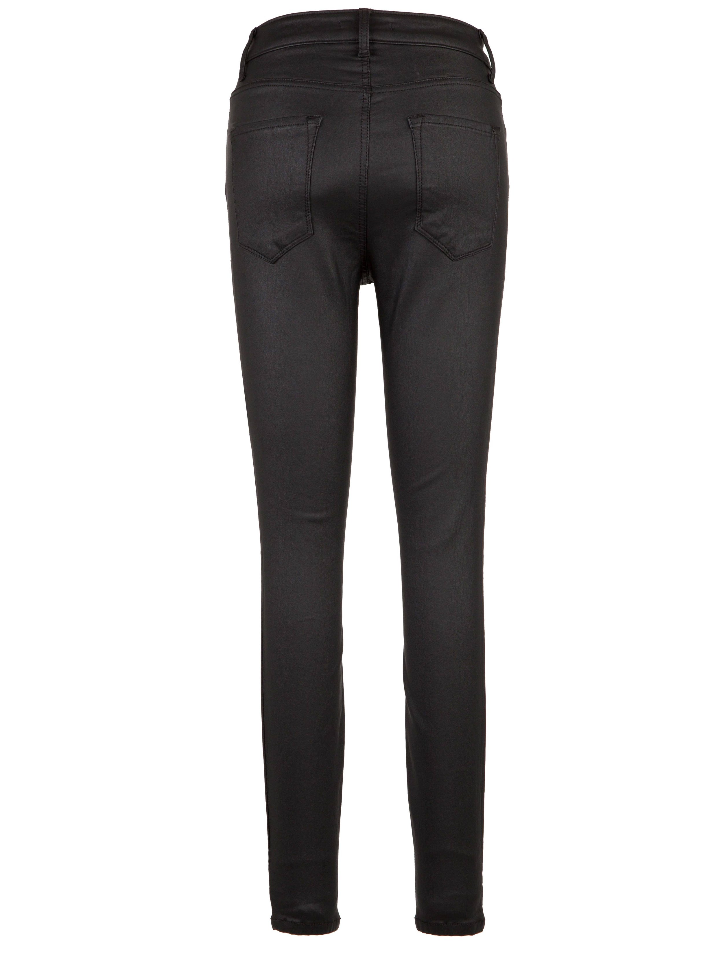 Ellie High Rise Black Coated Jeans