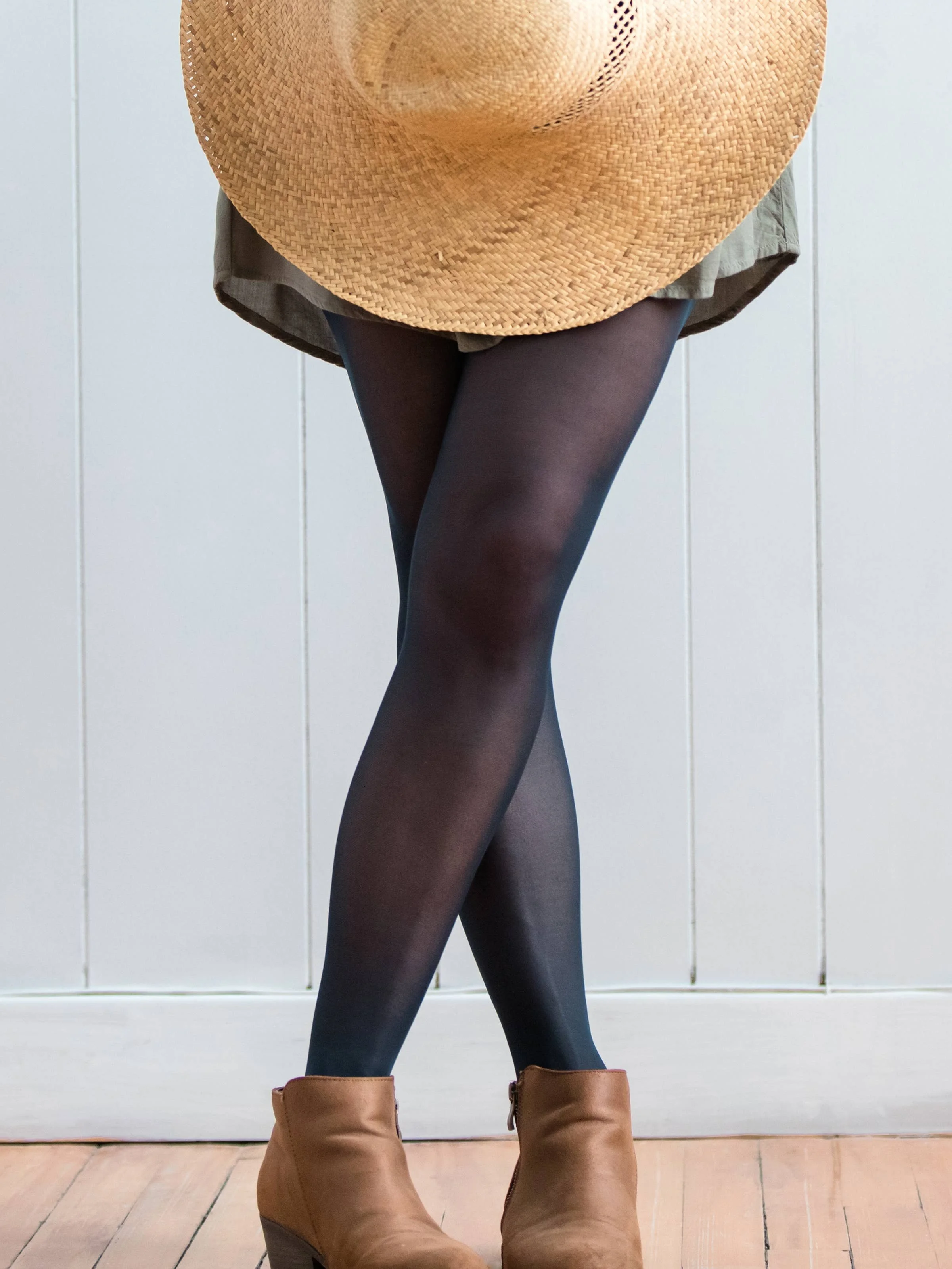 Anna Sheer Tights - Navy Blue