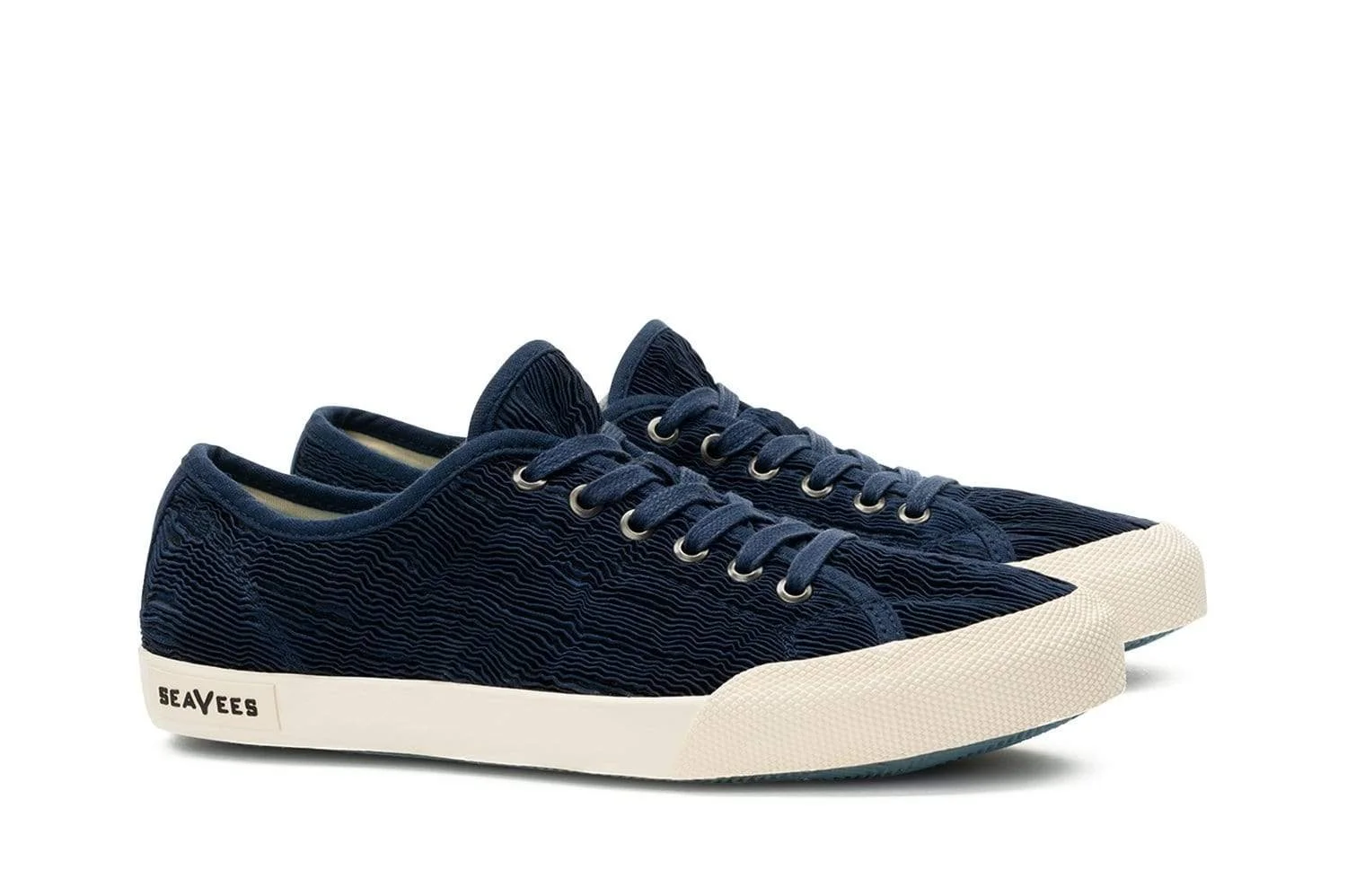 SeaVees Monterey Sneaker Navy Crinkled Satin