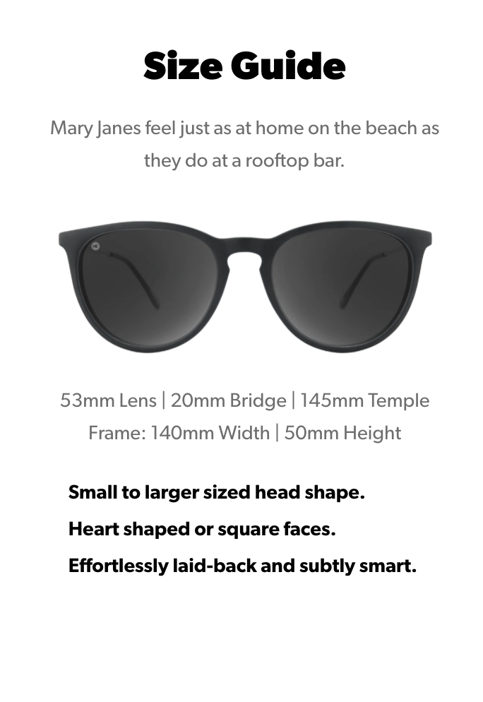 Knockaround Women\'s Mary Janes Black on Black/Smoke Polarized Sunglasses, New Knockaround Mary Janes Sunglasses - Black on Black/Smoke main image 3