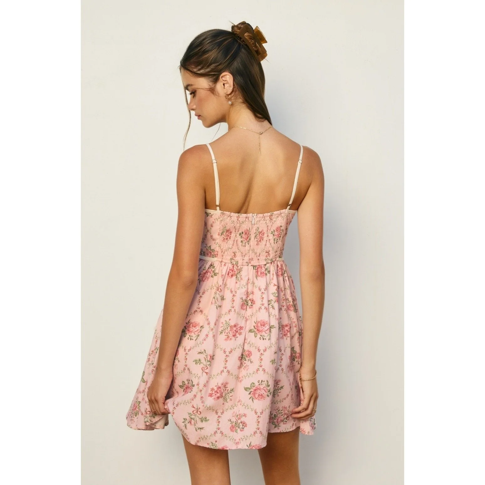 Romantic Garden Mini Sundress Pink