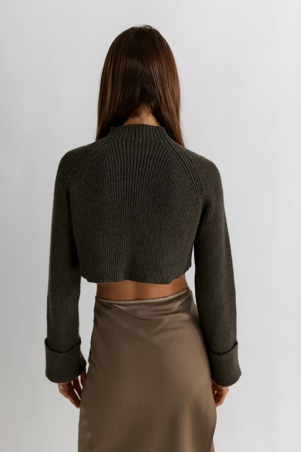 The Satin Skirt Olive