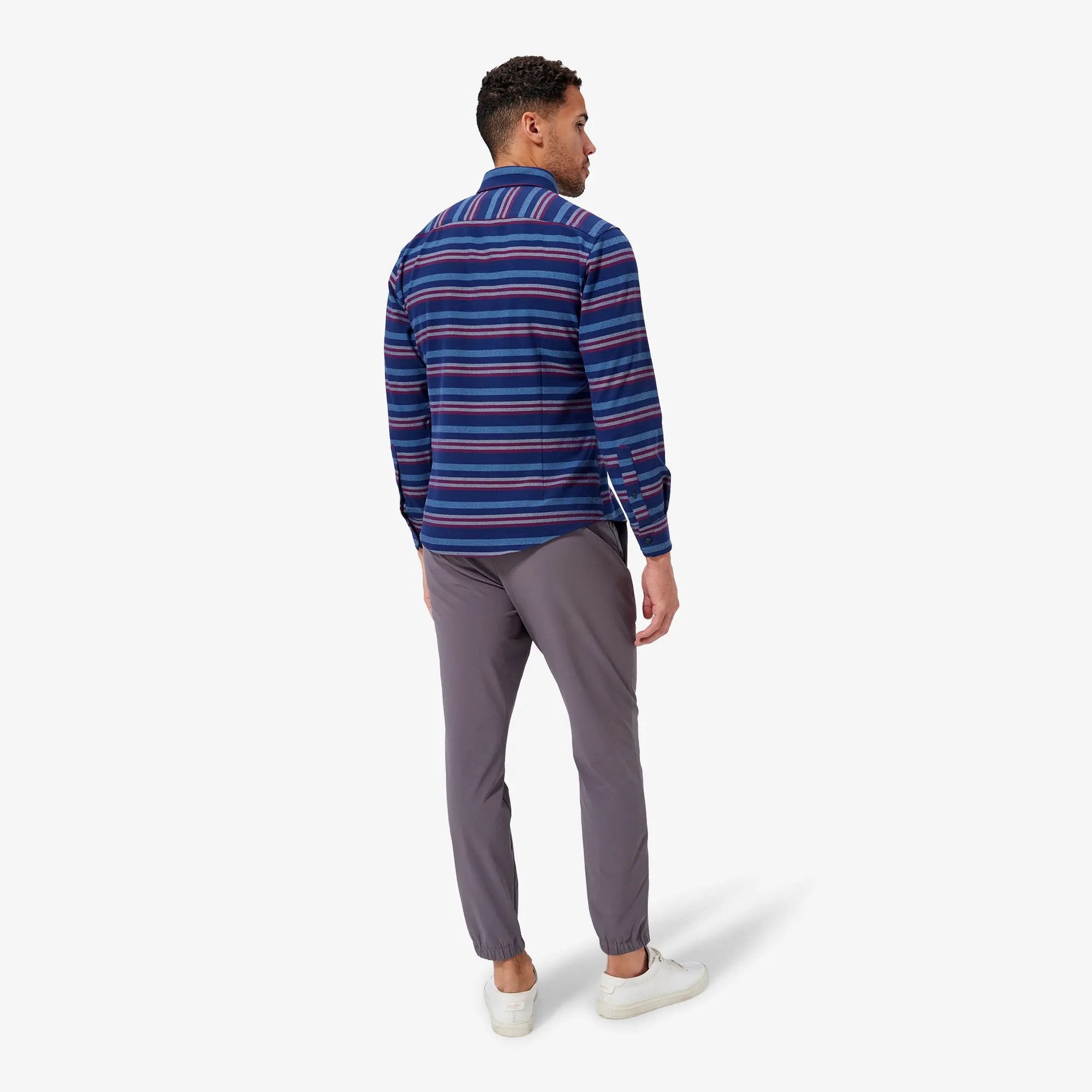 Mizzen + Main City Flannel Navy Stripe