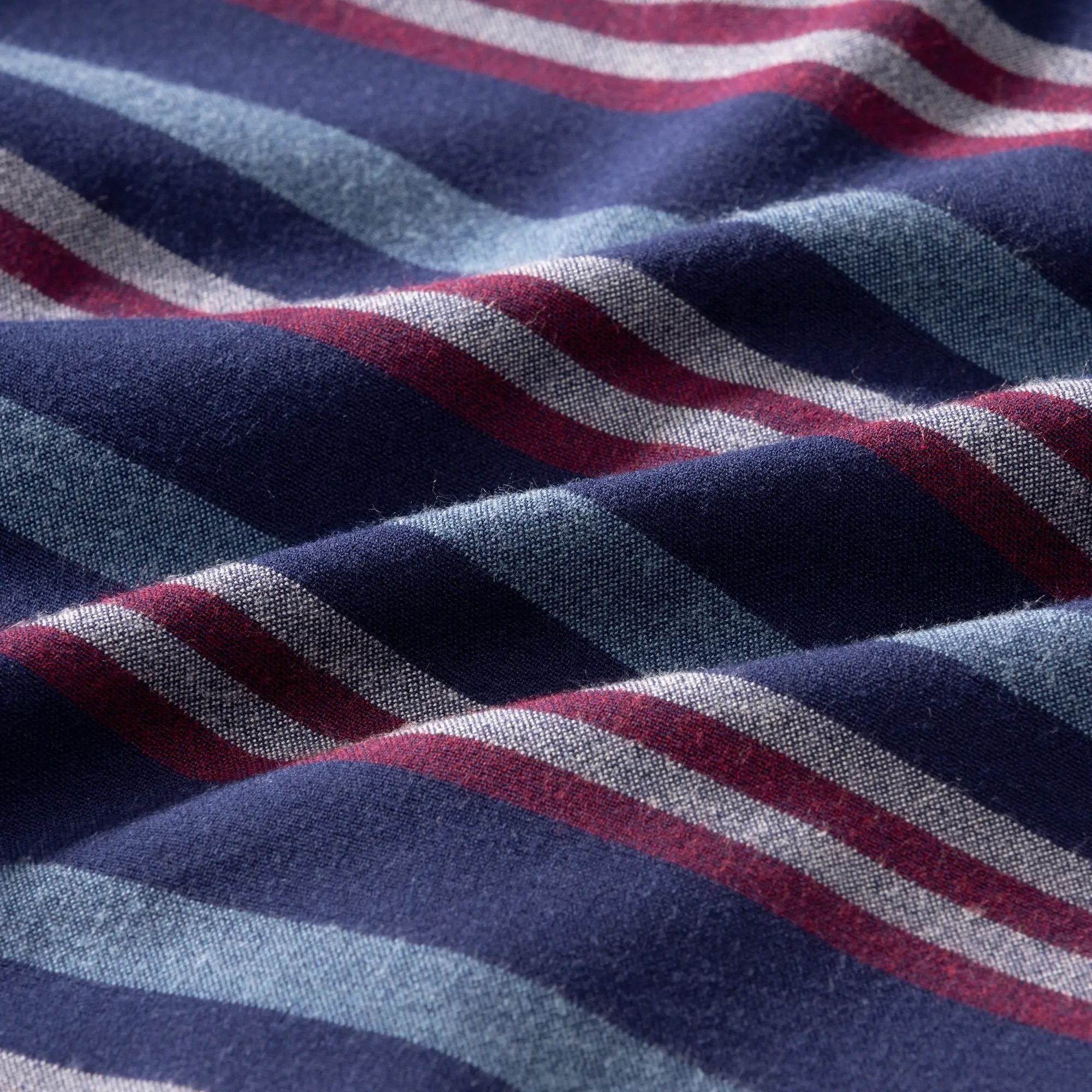 Mizzen + Main City Flannel Navy Stripe